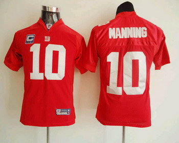 Youth Jerseys New York Giants 10 Eli Manning Red Jerseys With C Patch