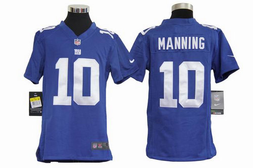 Nike NFL Youth New York Giants 10 Eli Manning Blue Jerseys