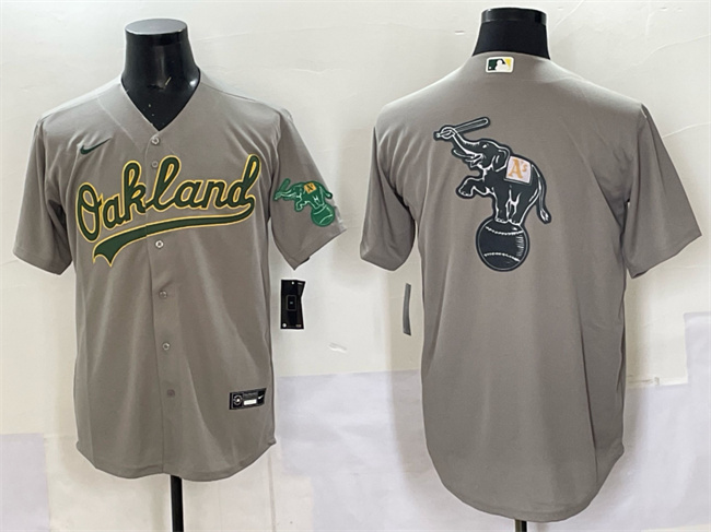 Men's Oakland Athletics Team Big Logo Grey Cool Base Stitched Baseball Jersey Men's Oakland Athletics Team Big Logo Grey Cool Base Stitched Baseball Jersey
