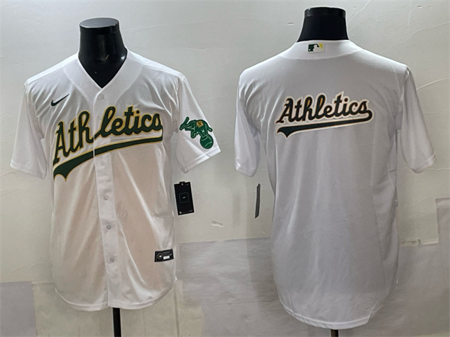Men's Oakland Athletics Team Big Logo White Stitched Baseball Jersey Men's Oakland Athletics Team Big Logo White Stitched Baseball Jersey