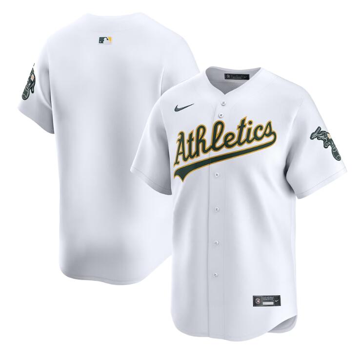 Men's Oakland Athletics Blank White Home Limited Stitched Jersey Men's Oakland Athletics Blank White Home Limited Stitched Jersey