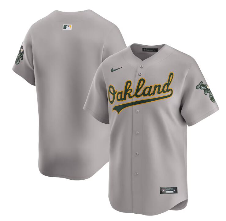 Men's Oakland Athletics Blank Grey Away Limited Stitched Jersey Men's Oakland Athletics Blank Grey Away Limited Stitched Jersey
