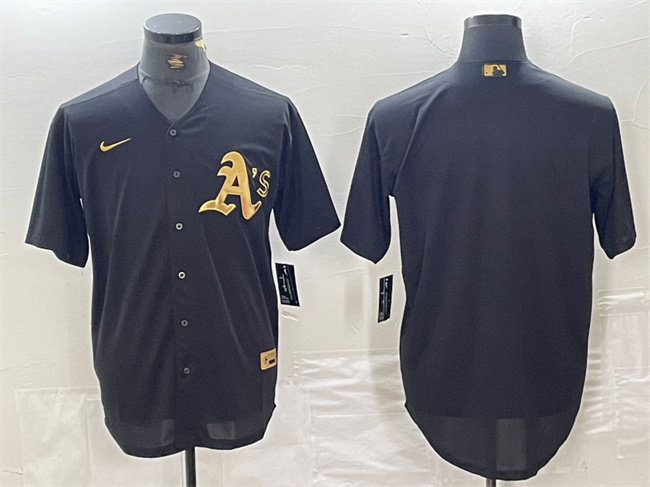 Men's Oakland Athletics Blank Black Gold Cool Base Stitched Baseball Jersey Men's Oakland Athletics Blank Black Gold Cool Base Stitched Baseball Jersey