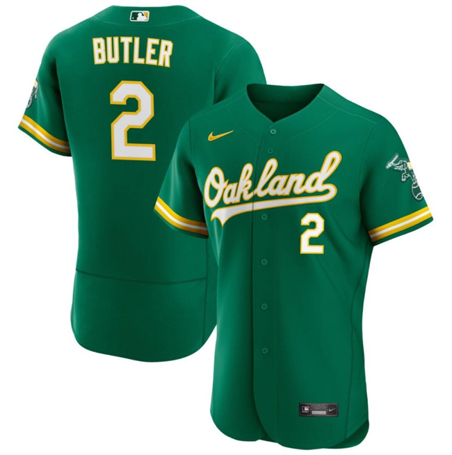 Men's Oakland Athletics #2 Lawrence Butler Green Flex Base Stitched Jersey Men's Oakland Athletics #2 Lawrence Butler Green Flex Base Stitched Jersey