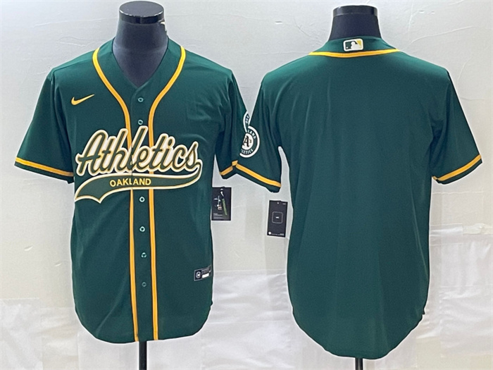 Men's Oakland Athletics Blank Green Cool Base Stitched Baseball Jersey Men's Oakland Athletics Blank Green Cool Base Stitched Baseball Jersey