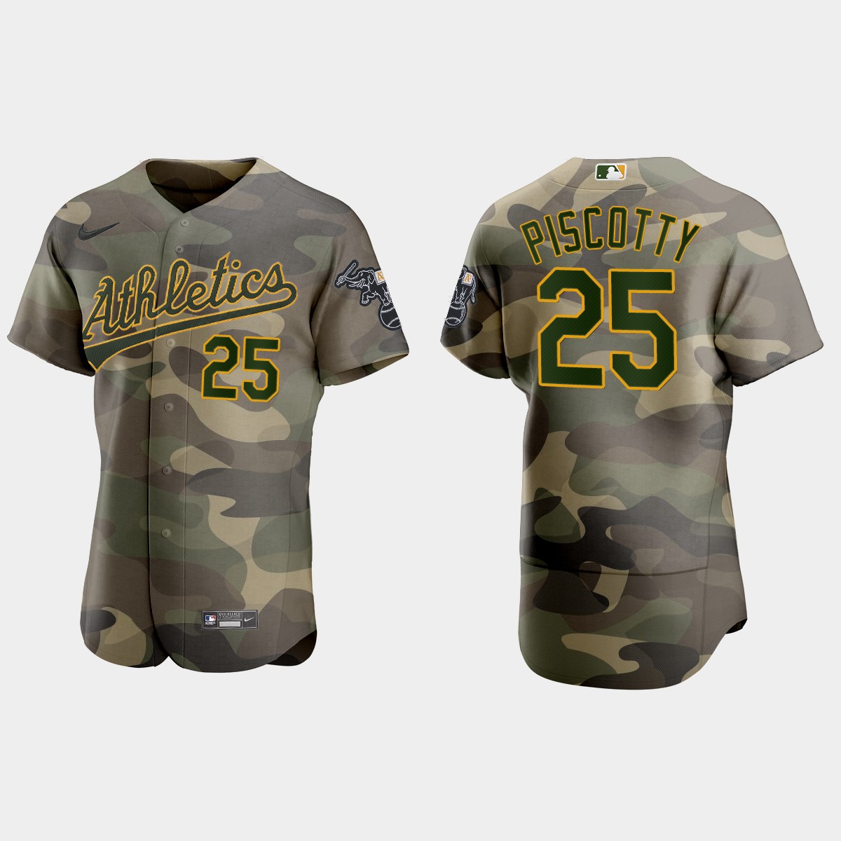 Oakland Athletics #25 Stephen Piscotty Men's Nike 2021 Armed Forces Day Authentic MLB Jersey -Camo Oakland Athletics #25 Stephen Piscotty Men's Nike 2021 Armed Forces Day Authentic MLB Jersey -Camo