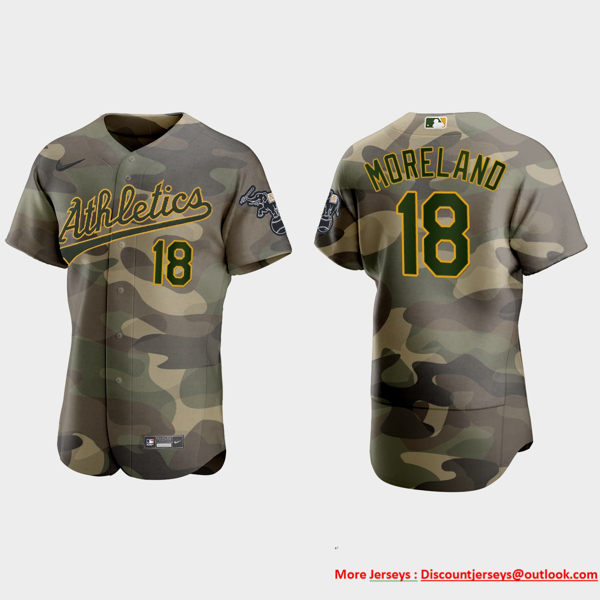 Oakland Athletics #18 Mitch Moreland Men's Nike 2021 Armed Forces Day Authentic MLB Jersey -Camo Oakland Athletics #18 Mitch Moreland Men's Nike 2021 Armed Forces Day Authentic MLB Jersey -Camo