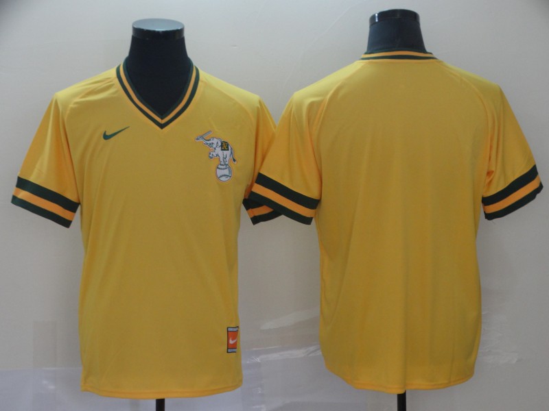 Athletics Blank Yellow Throwback Jersey Athletics Blank Yellow Throwback Jersey