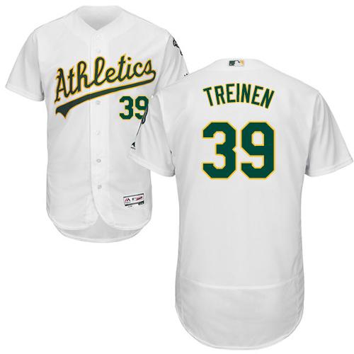 Athletics #39 Blake Treinen White Flexbase Authentic Collection Stitched Baseball Jersey Athletics #39 Blake Treinen White Flexbase Authentic Collection Stitched Baseball Jersey