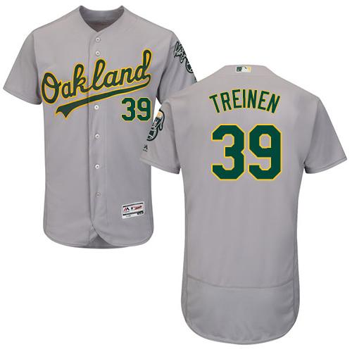 Athletics #39 Blake Treinen Grey Flexbase Authentic Collection Stitched Baseball Jersey Athletics #39 Blake Treinen Grey Flexbase Authentic Collection Stitched Baseball Jersey