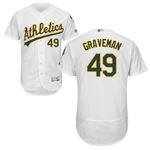 Athletics #49 Kendall Graveman White Flexbase Authentic Collection Stitched Baseball Jersey Athletics #49 Kendall Graveman White Flexbase Authentic Collection Stitched Baseball Jersey