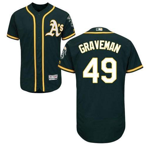 Athletics #49 Kendall Graveman Green Flexbase Authentic Collection Stitched Baseball Jersey Athletics #49 Kendall Graveman Green Flexbase Authentic Collection Stitched Baseball Jersey