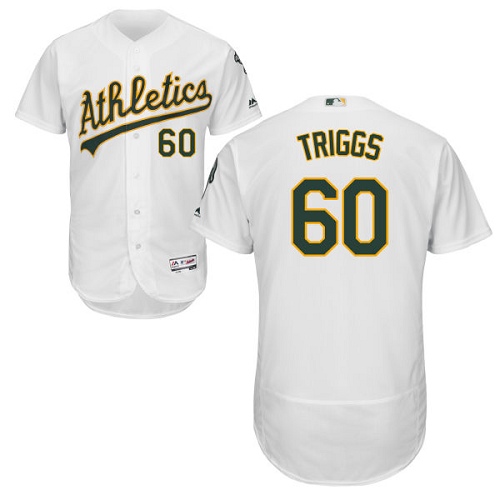 Athletics #60 Andrew Triggs White Flexbase Authentic Collection Stitched Baseball Jersey Athletics #60 Andrew Triggs White Flexbase Authentic Collection Stitched Baseball Jersey