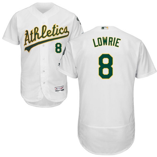 Athletics #8 Jed Lowrie White Flexbase Authentic Collection Stitched Baseball Jersey Athletics #8 Jed Lowrie White Flexbase Authentic Collection Stitched Baseball Jersey