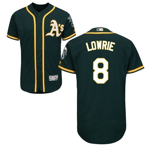 Athletics #8 Jed Lowrie Green Flexbase Authentic Collection Stitched Baseball Jersey Athletics #8 Jed Lowrie Green Flexbase Authentic Collection Stitched Baseball Jersey