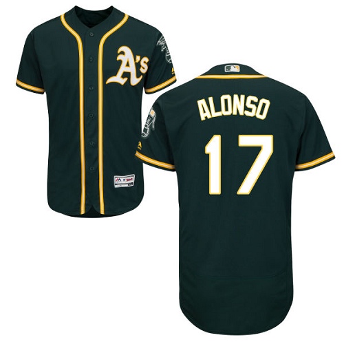 Athletics #17 Yonder Alonso Green Flexbase Authentic Collection Stitched MLB Jersey Athletics #17 Yonder Alonso Green Flexbase Authentic Collection Stitched MLB Jersey