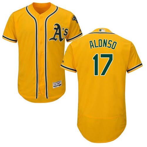 Athletics #17 Yonder Alonso Gold Flexbase Authentic Collection Stitched MLB Jersey Athletics #17 Yonder Alonso Gold Flexbase Authentic Collection Stitched MLB Jersey