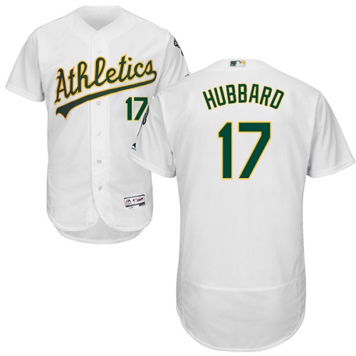 Athletics #17 Glenn Hubbard White Flexbase Authentic Collection Stitched MLB Jersey Athletics #17 Glenn Hubbard White Flexbase Authentic Collection Stitched MLB Jersey