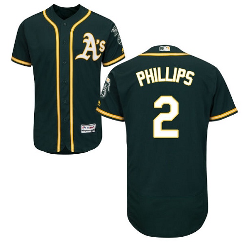 Athletics #2 Tony Phillips Green Flexbase Authentic Collection Stitched MLB Jersey Athletics #2 Tony Phillips Green Flexbase Authentic Collection Stitched MLB Jersey