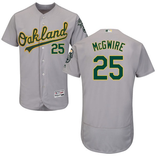 Athletics #25 Mark McGwire Grey Flexbase Authentic Collection Stitched MLB Jersey Athletics #25 Mark McGwire Grey Flexbase Authentic Collection Stitched MLB Jersey