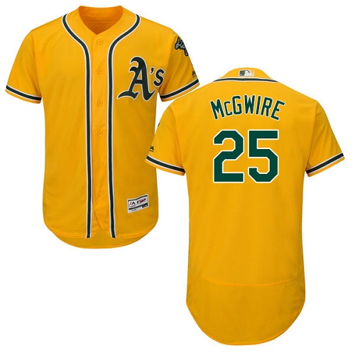 Athletics #25 Mark McGwire Gold Flexbase Authentic Collection Stitched MLB Jersey Athletics #25 Mark McGwire Gold Flexbase Authentic Collection Stitched MLB Jersey
