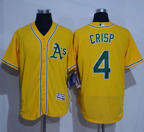 Athletics #4 Coco Crisp Gold Flexbase Authentic Collection Stitched MLB Jersey Athletics #4 Coco Crisp Gold Flexbase Authentic Collection Stitched MLB Jersey
