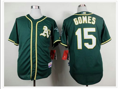 Oakland Athletics #15 Jonny Gomes Green Cool Base Stitched Baseball Jersey Oakland Athletics #15 Jonny Gomes Green Cool Base Stitched Baseball Jersey