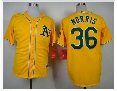Oakland Athletics #36 Derek Norris Yellow Cool Base Stitched Baseball Jersey Oakland Athletics #36 Derek Norris Yellow Cool Base Stitched Baseball Jersey