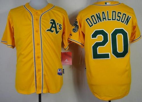 Oakland Athletics #20 Josh Donaldson Yellow Cool Base Baseball Jersey Oakland Athletics #20 Josh Donaldson Yellow Cool Base Baseball Jersey