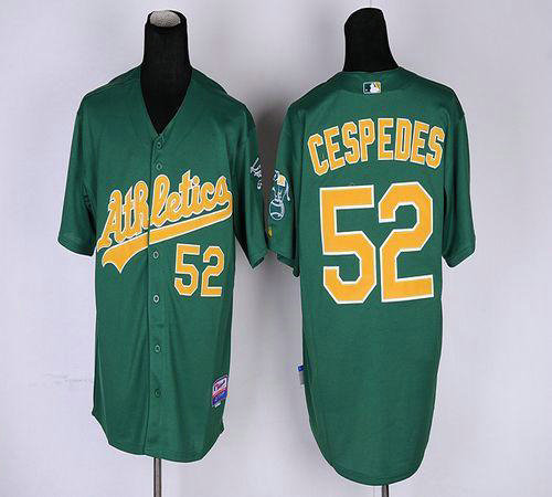 Oakland Athletics #52 Yoenis Cespedes Green Cool Base Baseball Jersey Oakland Athletics #52 Yoenis Cespedes Green Cool Base Baseball Jersey