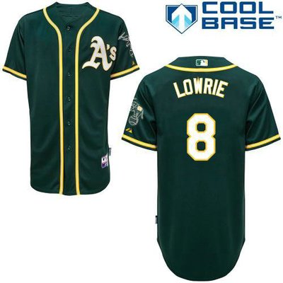 Oakland Athletics #8 Jed Lowrie Green Cool Base Baseball Jersey Oakland Athletics #8 Jed Lowrie Green Cool Base Baseball Jersey