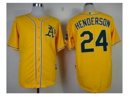 MLB Jerseys Oakland Athletics #24 Henderson yellow(number black) MLB Jerseys Oakland Athletics #24 Henderson yellow(number black)