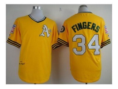 MLB Jerseys Oakland Athletics #34 Fingers yellow m&n MLB Jerseys Oakland Athletics #34 Fingers yellow m&n
