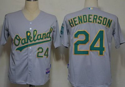 Oakland Athletics 24 Ricky Henderson Grey MLB Jerseys Oakland Athletics 24 Ricky Henderson Grey MLB Jerseys