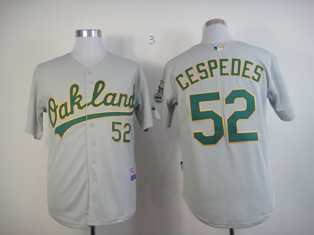 MLB Oakland Athletics #52 Yoenis Cespedes grey jerseys MLB Oakland Athletics #52 Yoenis Cespedes grey jerseys