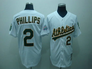 Oakland Athletics 2 Phillips white Throwback Oakland Athletics 2 Phillips white Throwback