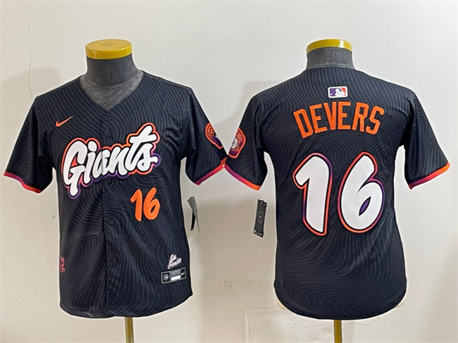 Youth San Francisco Giants #16 Rafael Devers Anthracite 2025 City Connect Limited Stitched Baseball Jersey Youth San Francisco Giants #16 Rafael Devers Anthracite 2025 City Connect Limited Stitched Baseball Jersey