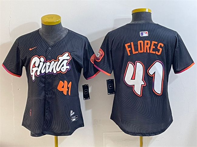 Youth San Francisco Giants #41 Wilmer Flores Anthracite 2025 City Connect Limited Stitched Baseball Jersey Youth San Francisco Giants #41 Wilmer Flores Anthracite 2025 City Connect Limited Stitched Baseball Jersey