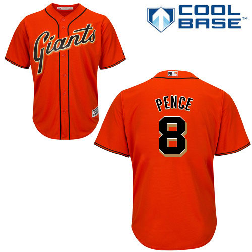 Giants #8 Hunter Pence Orange Alternate Stitched Youth MLB Jersey Giants #8 Hunter Pence Orange Alternate Stitched Youth MLB Jersey