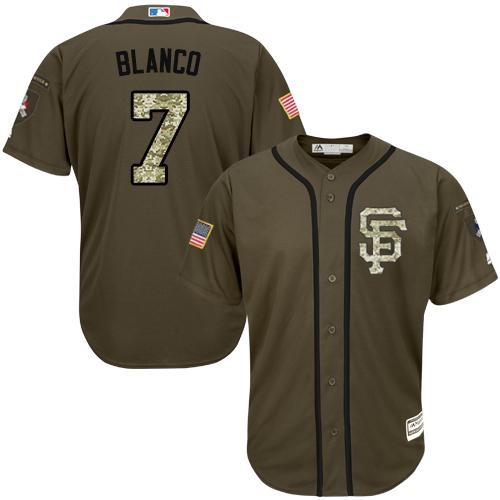 Giants #7 Gregor Blanco Green Salute to Service Stitched Youth MLB Jersey Giants #7 Gregor Blanco Green Salute to Service Stitched Youth MLB Jersey