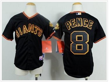 Youth MLB Giants #8 Hunter Pence Black Cool Base Jersey Youth MLB Giants #8 Hunter Pence Black Cool Base Jersey
