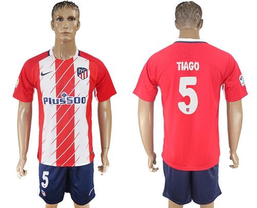 Atletico Madrid #5 Tiago Home Soccer Club Jersey Atletico Madrid #5 Tiago Home Soccer Club Jersey