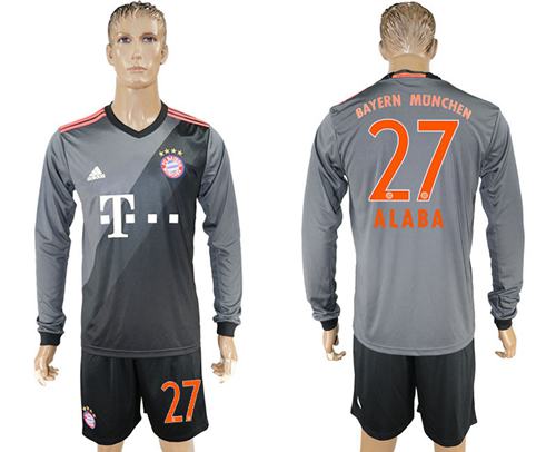 Bayern Munchen #27 Alaba Away Long Sleeves Soccer Club Jersey Bayern Munchen #27 Alaba Away Long Sleeves Soccer Club Jersey