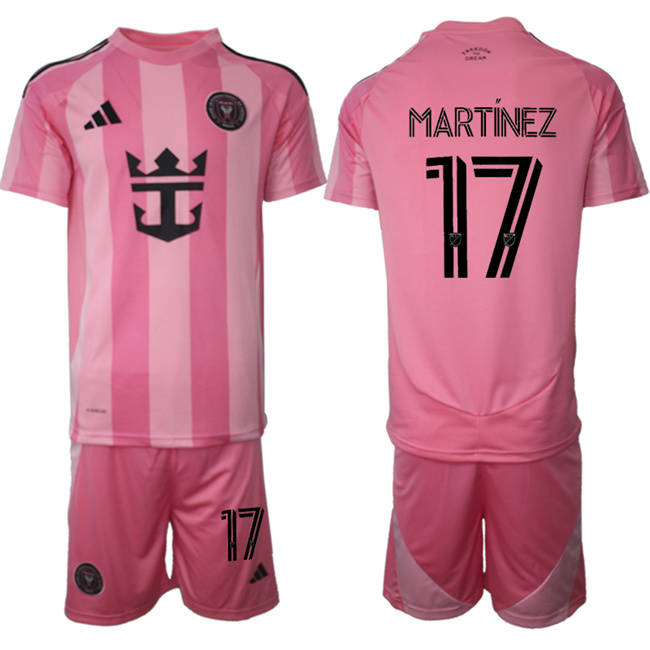 Men's Inter Miami CF #17 Josef Martínez 25 26 Pink Home Soccer Jersey Suit Men's Inter Miami CF #17 Josef Martínez 25 26 Pink Home Soccer Jersey Suit
