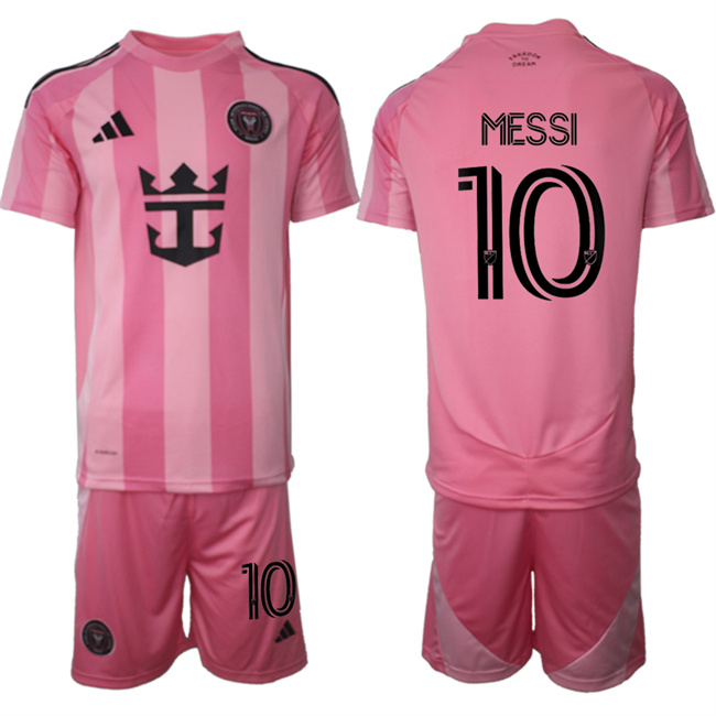 Men's Inter Miami CF #10 Lionel Messi 25 26 Pink Home Soccer Jersey Suit Men's Inter Miami CF #10 Lionel Messi 25 26 Pink Home Soccer Jersey Suit