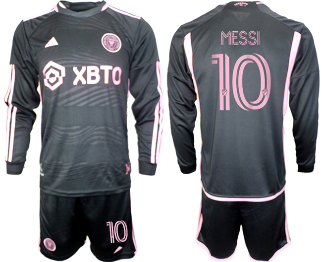 Men's Inter Miami CF #10 Lionel Messi 2023 24 Black Away Soccer Jersey Suit Men's Inter Miami CF #10 Lionel Messi 2023 24 Black Away Soccer Jersey Suit