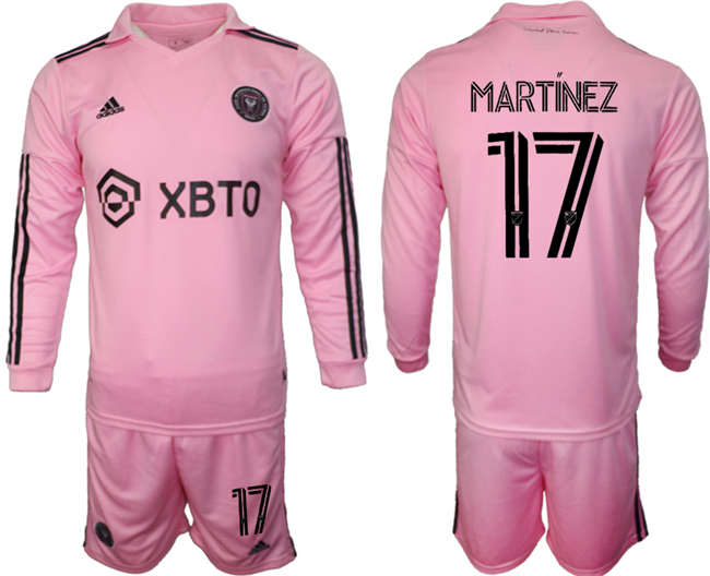 Men's Inter Miami CF #17 Martínez 2023 24 Pink Home Soccer Jersey Suit Men's Inter Miami CF #17 Martínez 2023 24 Pink Home Soccer Jersey Suit