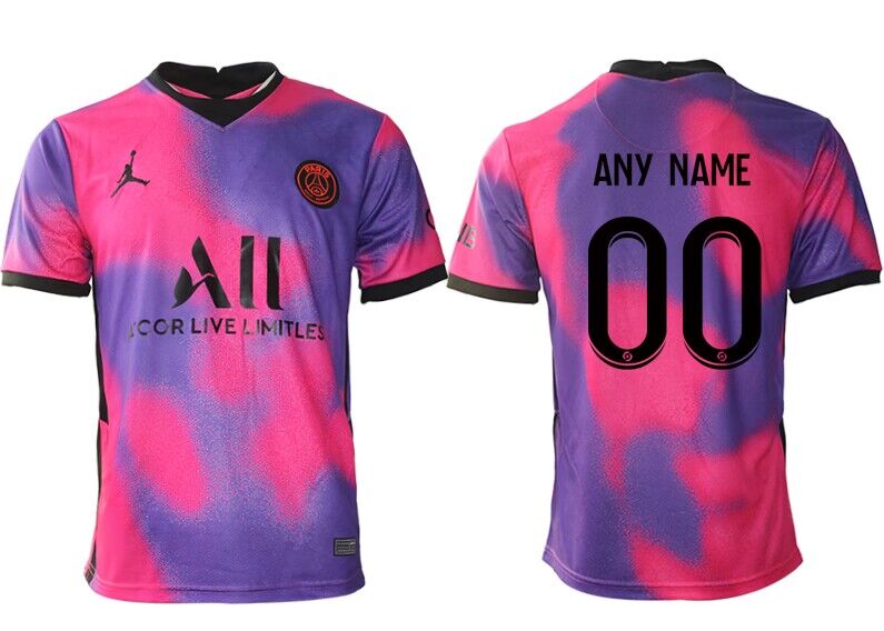 Men's Paris Saint-Germain Custom Pink Soccer Jersey Men's Paris Saint-Germain Custom Pink Soccer Jersey
