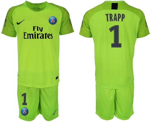 Paris Saint-Germain #1 Trapp Shiny Green Goalkeeper Soccer Club Jersey Paris Saint-Germain #1 Trapp Shiny Green Goalkeeper Soccer Club Jersey