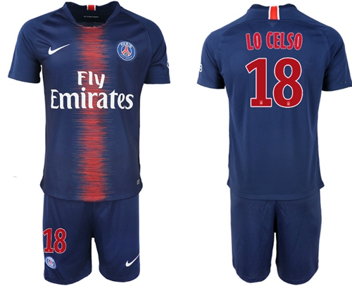 Paris Saint-Germain #18 Lo Celso Home Soccer Club Jersey Paris Saint-Germain #18 Lo Celso Home Soccer Club Jersey